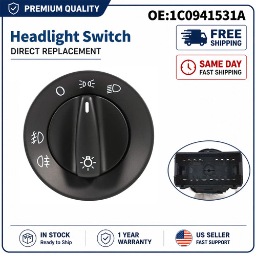 Head light switch for golf - head,